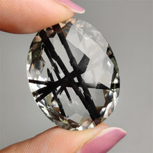Faceted Quartz with Tourmaline Inlay Not Natural-4722 | Gemstone for sale