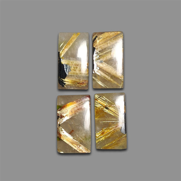 Star Golden Rutilated Quartz Cabochons Lot-4619 | Gemstone for sale