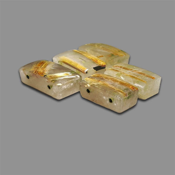 Star Golden Rutilated Quartz Cabochons Lot