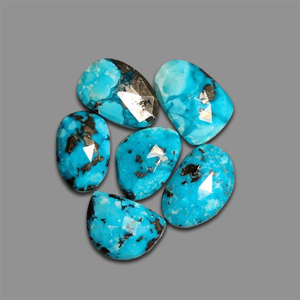 Rose Cut Morenci Turquoise With Pyrite Inclusion Lot-4763 | Gemstone for sale