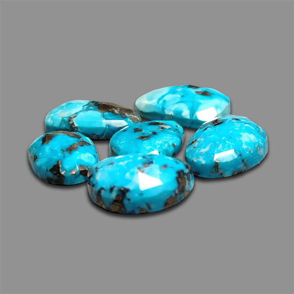 Rose Cut Morenci Turquoise With Pyrite Inclusion Lot