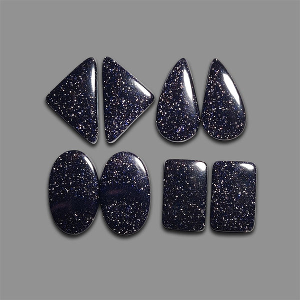 Blue Goldstone Pairs Lot-4621 | Gemstone for sale
