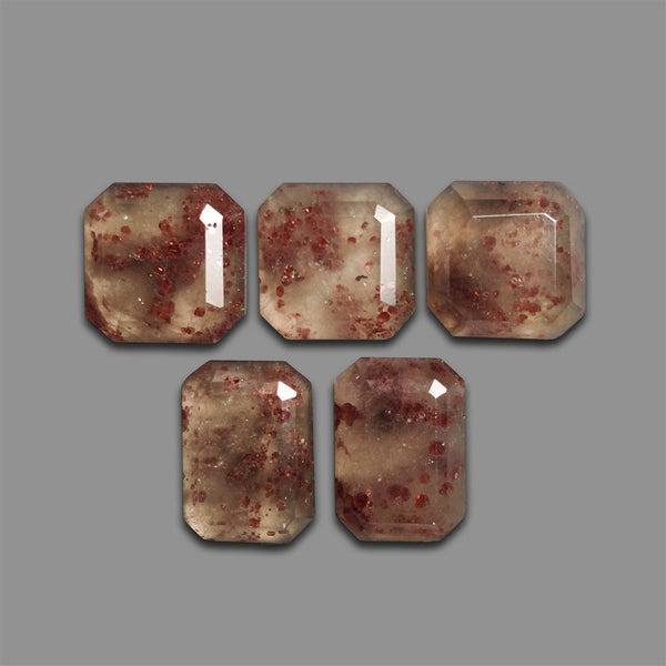 Portrait Cut Garnet In Quartz Lot-4794 | Gemstone for sale