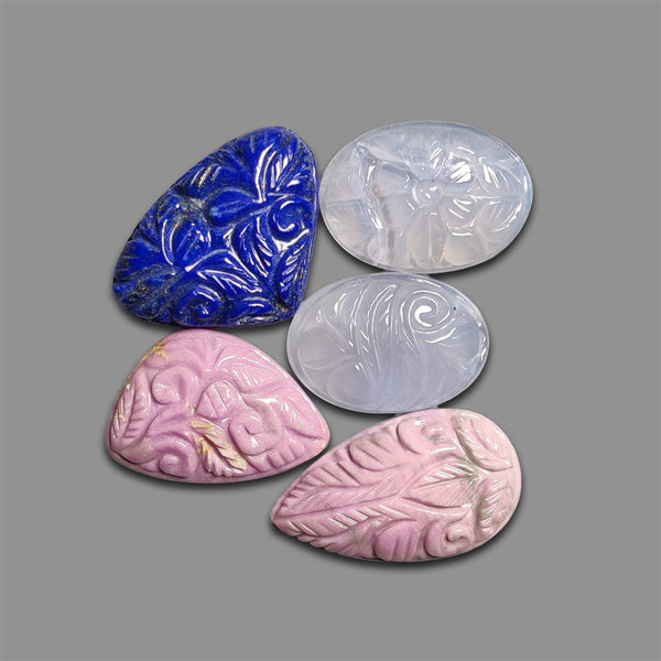 Mughal Carved Mix Gemstones Lot-4799 | Gemstone for sale