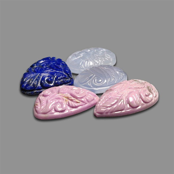 Mughal Carved Mix Gemstones Lot