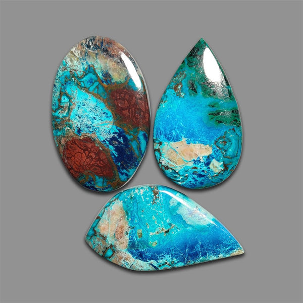 Azurite With Chrysocolla Cabochons Lot-4810 | Gemstone for sale