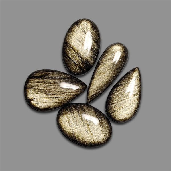 Goldensheen Obsidian Cabochons Lot-4816 | Gemstone for sale