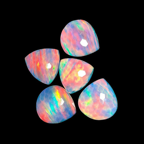 Honeycomb Cut Himalayan Quartz And Aurora Opal Doublets Lot-4843 | Gemstone for sale