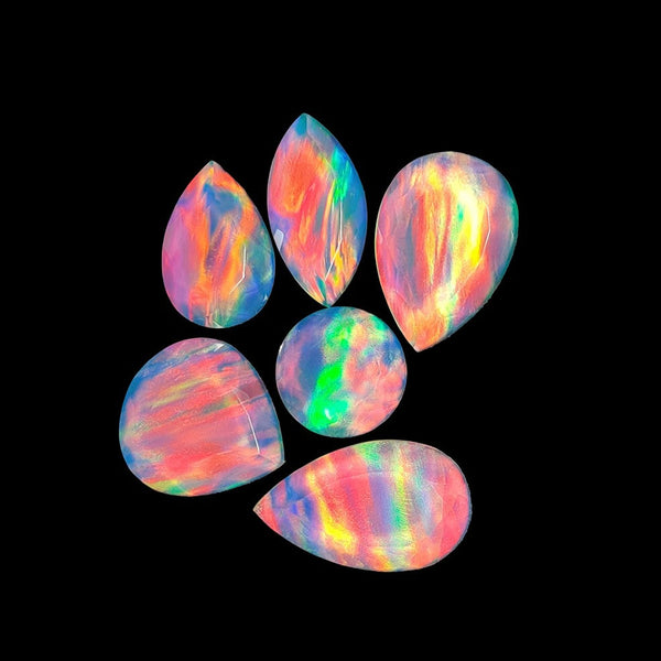 Portrait Cut Himalayan Quartz And Aurora Opal Doublets Lot-4844 | Gemstone for sale