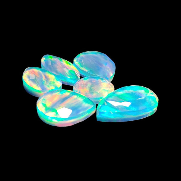 Portrait Cut Himalayan Quartz And Aurora Opal Doublets Lot