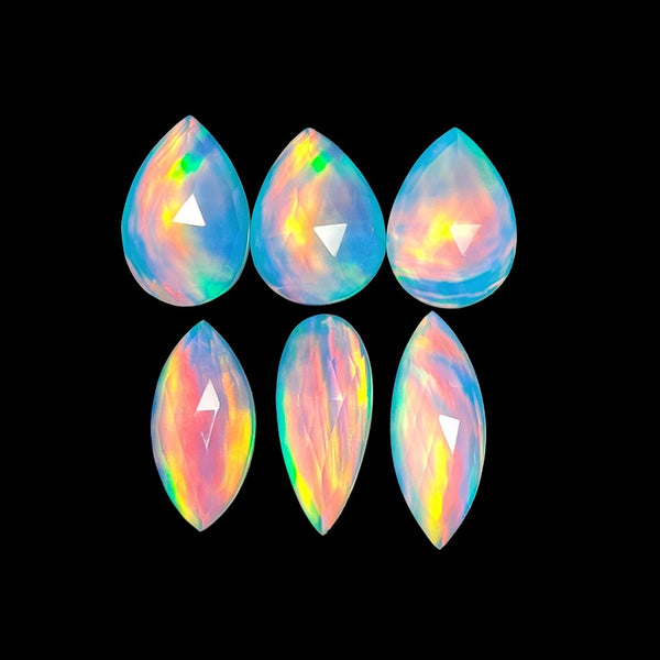 Rose Cut Himalayan Quartz And Aurora Opal Doublets Lot-4845 | Gemstone for sale