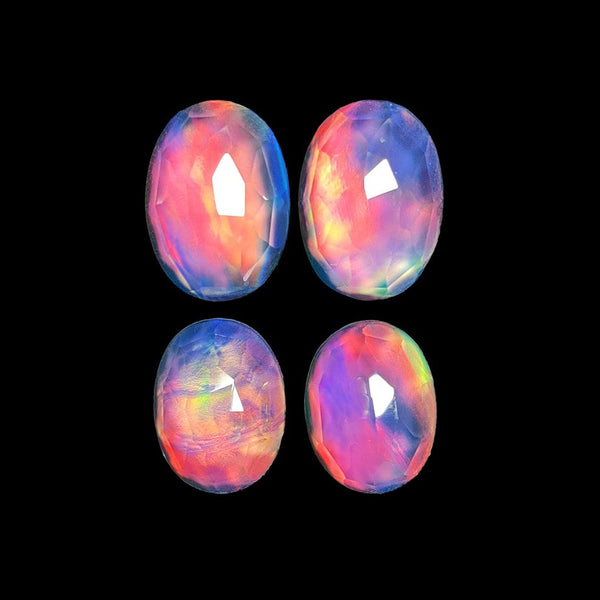 Rose Cut Himalayan Quartz And Aurora Opal Doublets Lot-4846 | Gemstone for sale