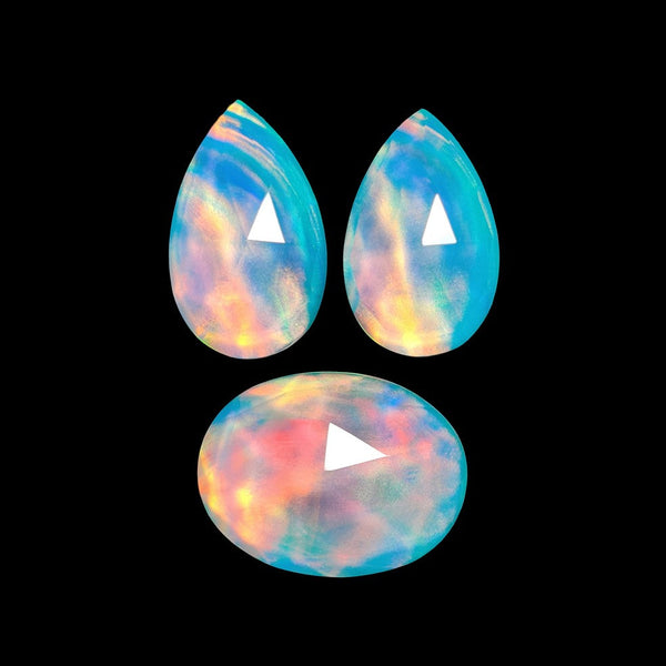 Rose Cut Himalayan Quartz And Aurora Opal Doublets Lot-4847 | Gemstone for sale