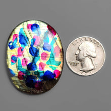 Hand-Printed Labradorite Cabochon