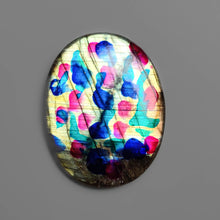 Hand-Printed Labradorite Cabochon
