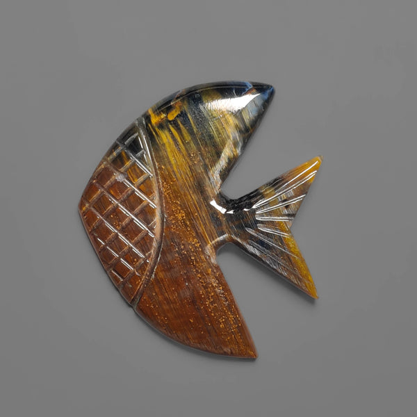 Tiger Eye Fish Carving