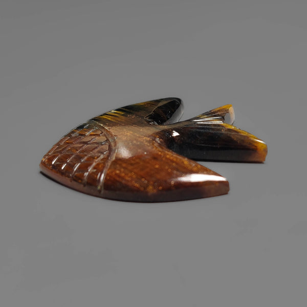 Tiger Eye Fish Carving